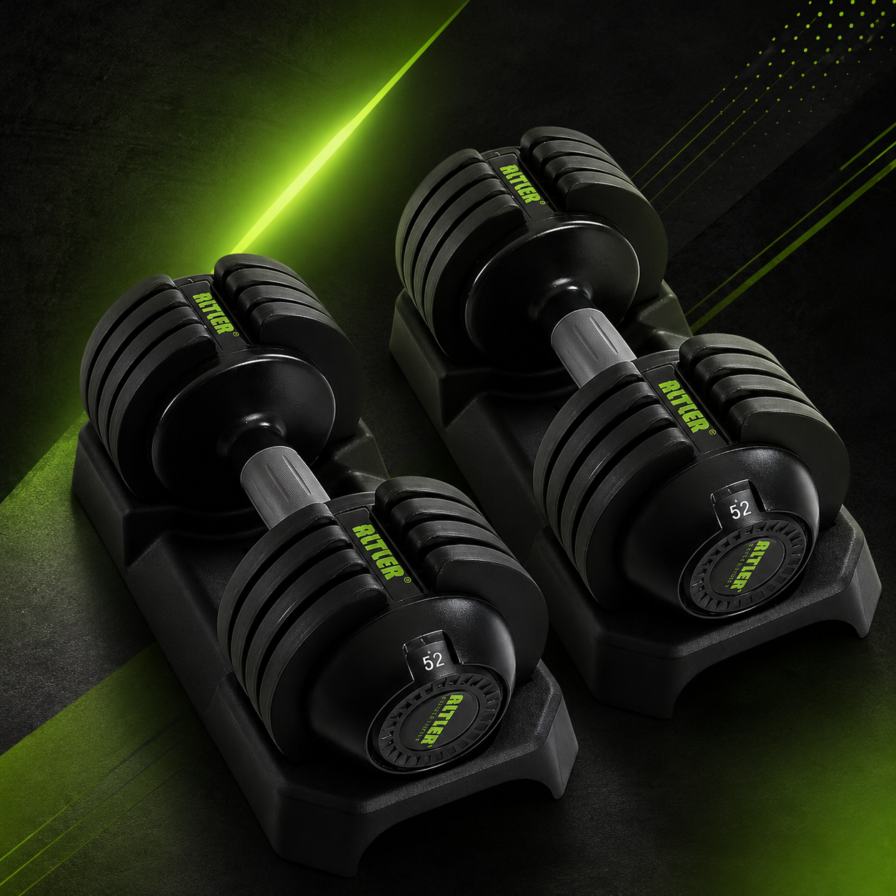 Adjustable Dumbbell Set with Weight Tray