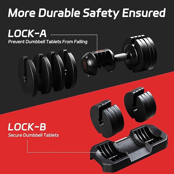 Adjustable Dumbbell Set with Weight Tray