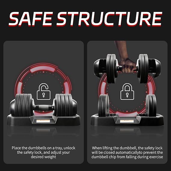 Adjustable Dumbbell Set with Weight Tray